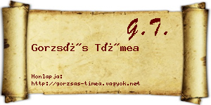 Gorzsás Tímea névjegykártya