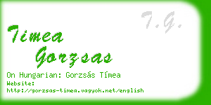 timea gorzsas business card